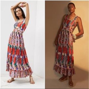 Anthropologie bhanuni by jyoti Square Neck Maxi Dress Size 4